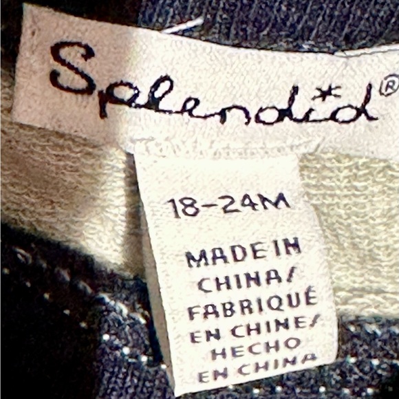 NWT Splendid Boys Light Grey and Navy Patched Knees Sweatpants Size 18-24 Months - Picture 4 of 9